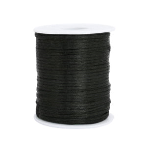 Satin thread 1.5mm Black (per meter)