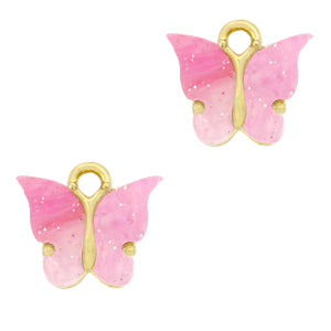 Charm Butterfly Shimmer Pink Gold