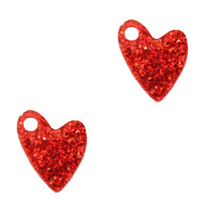 Charm Plexx Heart Red Glitter