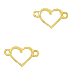 DQ Charm Connector Open Heart Gold