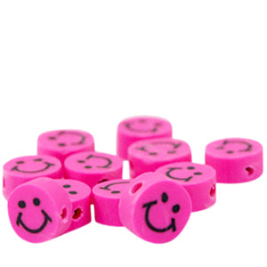 Polymeer Kralen Smiley Pink 5 stuks