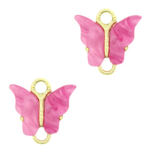 Charm Butterfly Connector Pink Gold