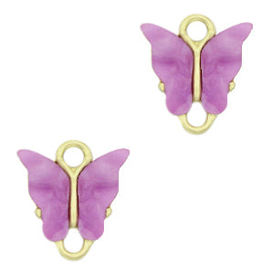 Charm Butterfly Connector Purple Gold