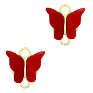 Charm Butterfly Connector Red Gold