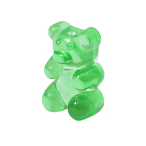 Resin Hanger Gummy Bear Green 17x11mm