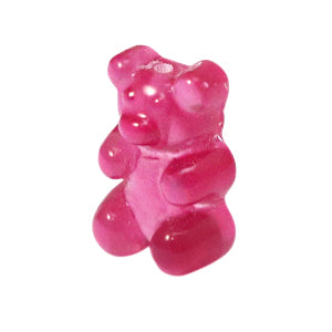 Resin Hanger Gummy Bear Dark Pink 17x11mm
