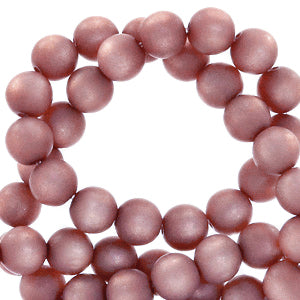 Polaris kralen rond 8 mm matt Rouge blush 10 stuks