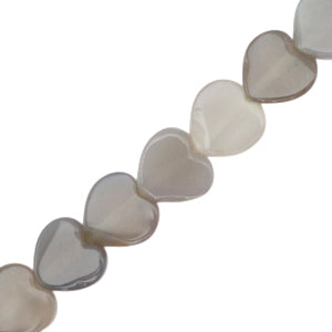 10mm Natural Stone Bead Heart Gray Opal