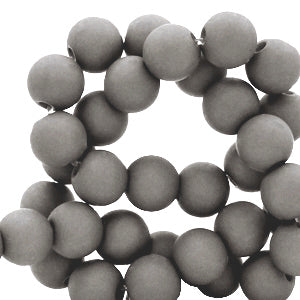 Acrylic beads 4mm Matt Anthracite Gray - 100 pieces