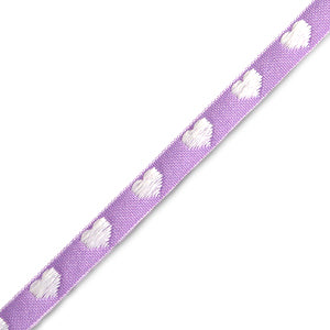 Ribbon - Hearts Purple (per meter)