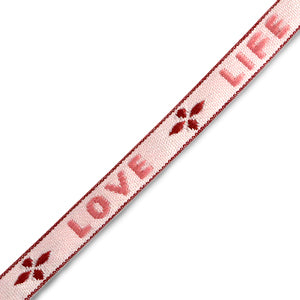Lint - Love Life Roze/Rood (per meter)