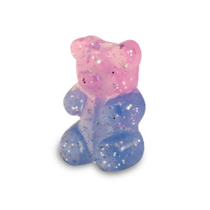 Resin Kraal Gummy Bear Bluish Pink Glitter 17x11mm - 1 stuk