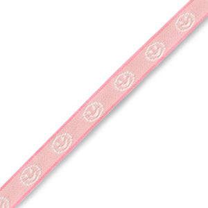 Ribbon - Smiley Pink/White (per meter)