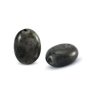 Natural Stone Bead Oval Labradorite Dark Anthracite 8mm