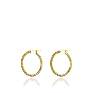 Earrings Creoles Aztec Stainless Steel 14mm Gold