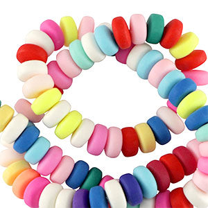 Polymer Beads Rondelle 7mm Multicolour Bright - 110 pcs