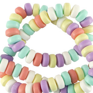 Polymer Beads Rondelle 7mm Multicolour Pastel - 110 pcs
