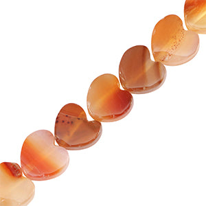 10mm Natural Stone Bead Heart Comfort Orange
