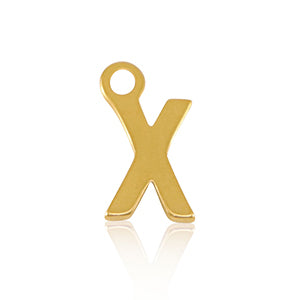 Charm Initial X (Stainless Steel) Gold