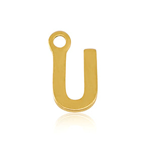 Charm Initial U (Stainless Steel) Gold