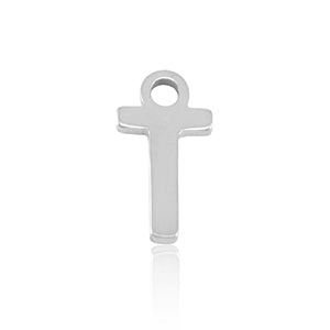 Charm Initial T (Stainless Steel) Silver