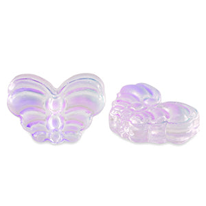 Glass bead Butterfly 15x10mm Lilac