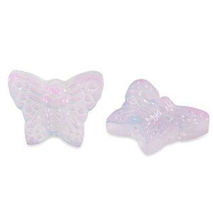 Glass Bead Butterfly 16x13mm Lilac