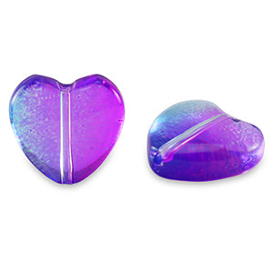 Glassbead Heart 12mm Purple