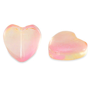 Glassbead Heart 12mm Peach Pink
