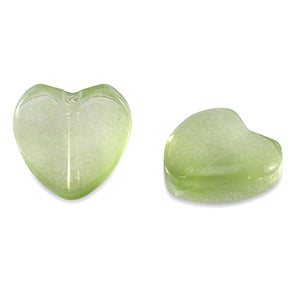 Glassbead Heart 12mm Light Green