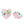 Load image into Gallery viewer, Glassbead 15mm Heart Flowers - Pink Blue
