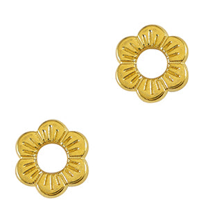 DQ Metal Bead Connector Flower 12mm Gold