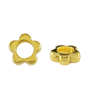 DQ Metal Bead Connector Flower 8mm Gold