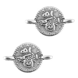 DQ Charm Connector Coin Antique Silver