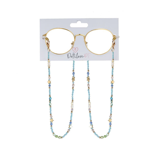 Glasses cord - Golden Stars Blue