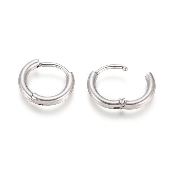 Earrings Creoles Stainless Steel 14mm Silver