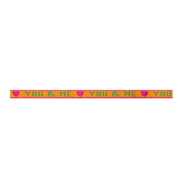 Ribbon - You & Me Orange/Pink/Green (per meter)