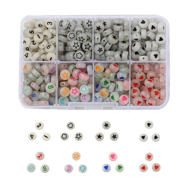 Beads Discount Set Letter Beads Glow In The Dark - 480 Pieces