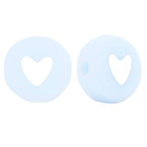 Acrylic Beads Hearts Blue 7mm 50 Pieces