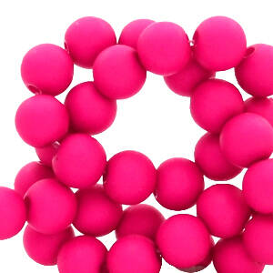 Acrylic beads 6mm Pink Blast 50 pieces