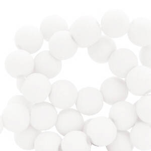 Acrylic beads 6mm White 50 pieces