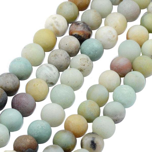 8mm Natural Stone Round Mix - 10 pieces