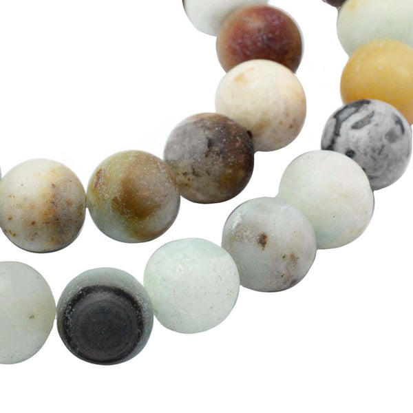 8mm Natural Stone Round Mix - 10 pieces