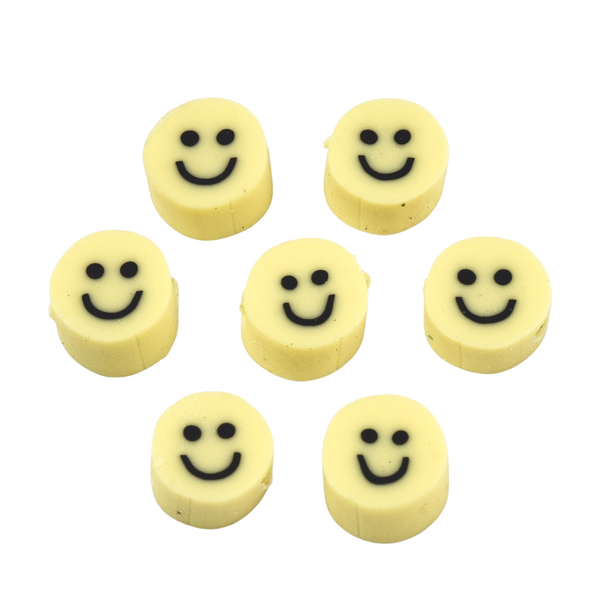 Polymeer Kralen Smiley Yellow Mini 15 stuks