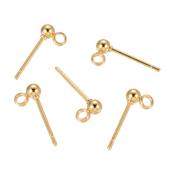 Earring Studs Ball (stainless steel) Gold