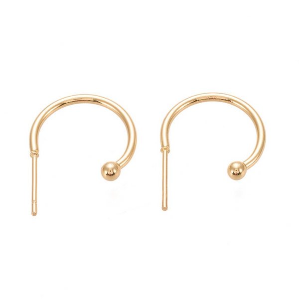 Earring Studs Creole (stainless steel) Gold
