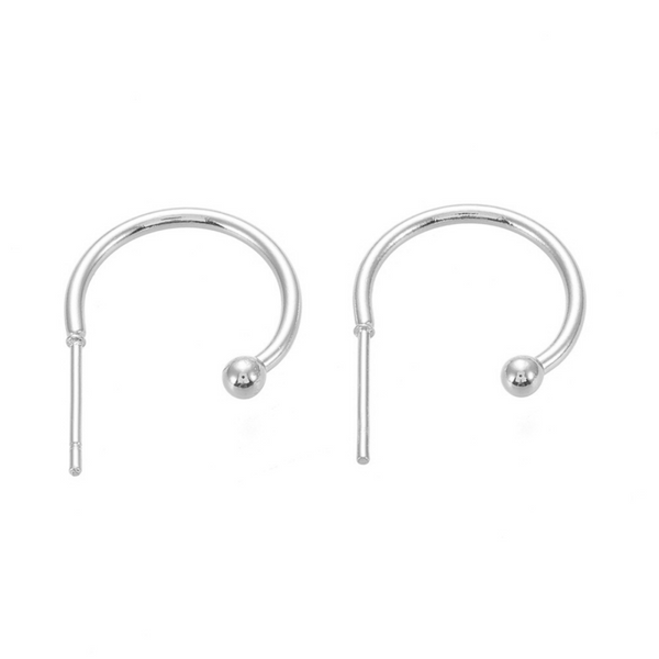 Earring Studs Creole (stainless steel) Silver