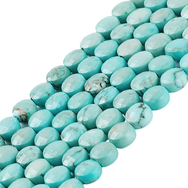 Natural Stone Bead Faceted Disc Turquoise 6mm