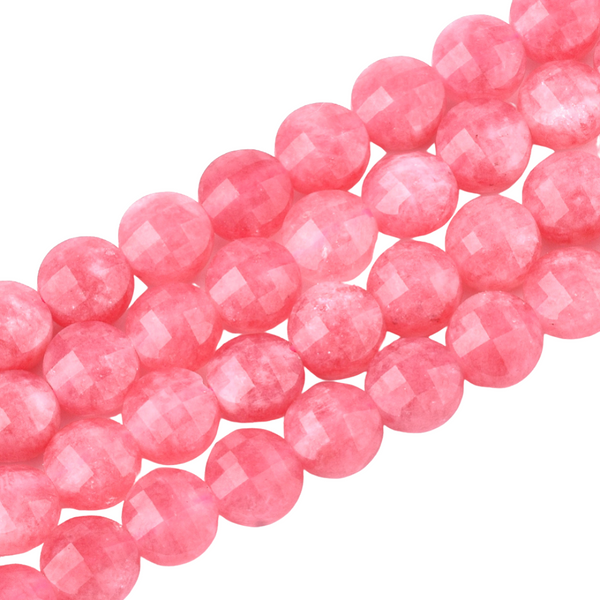 Natural Stone Bead Faceted Disc Rhodochrosite 6mm