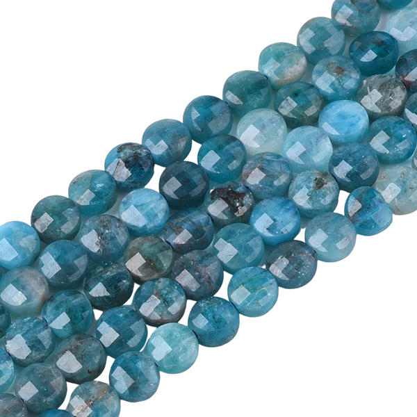 Natural Stone Bead Faceted Disc Apatite 4mm